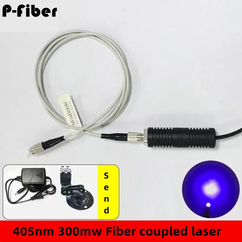 Customizd  Semiconductor laser coupling fiber 405nm 300mw blue-violet laser module FC connector core 200um