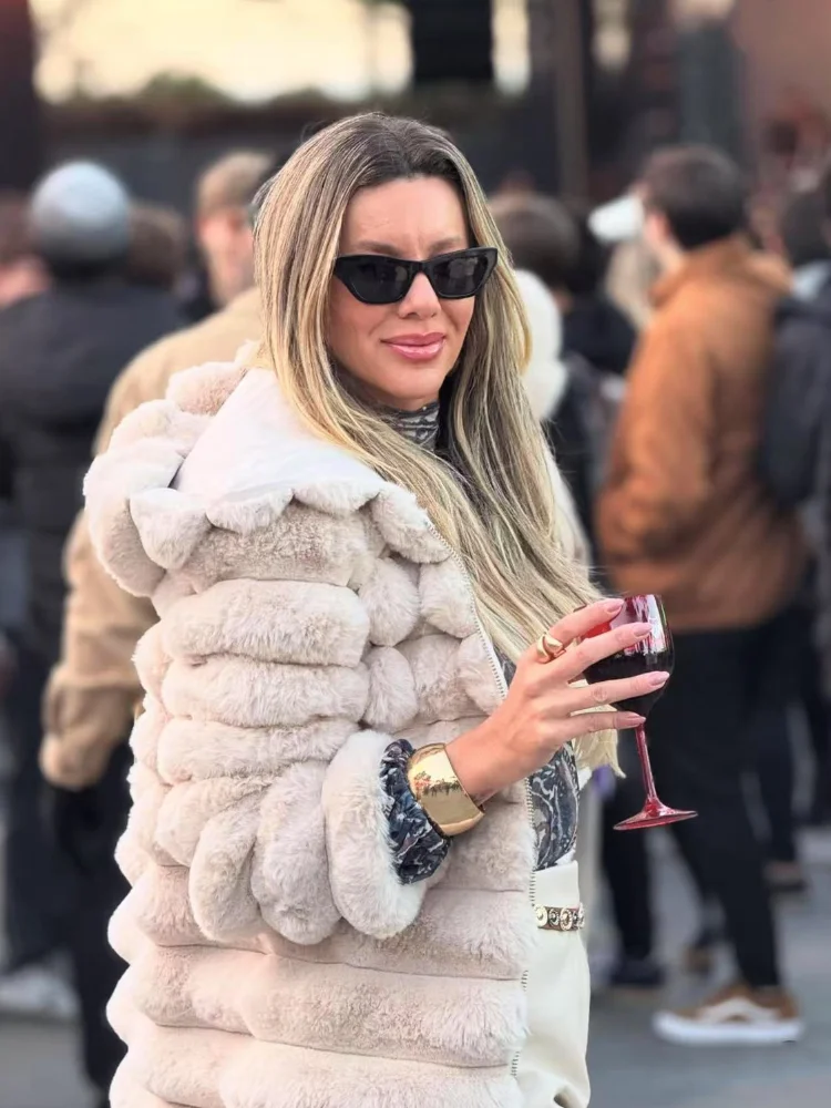 Moda sólida casaco de couro de pele sintética para mulheres casual manga longa engrossar jaqueta de pele 2025 inverno quente senhora outerwear high street