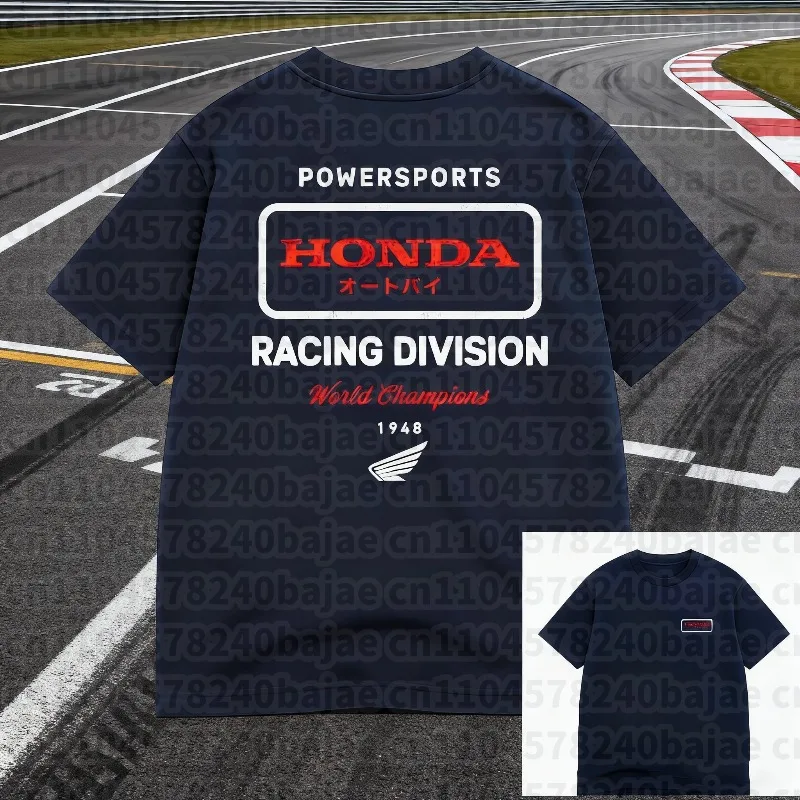 

Мужская футболка из 100% хлопка с принтом The Racing из серии мотоциклов в стиле ретро с топами в стиле хип-хоп со свободным вырезом Honda без крыльев