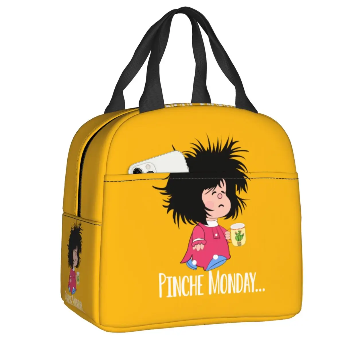 Pinche Monday Funny Mafalda Bolsas térmicas para el almuerzo para la escuela, oficina, Quino Argentina Comic, caja térmica reutilizable tipo Bento