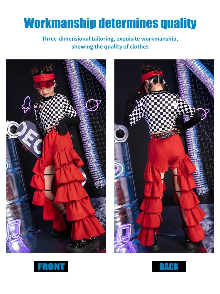 ZZL K-PoP Kleidung Kinder Hip Kostüm Set Fried Street Girls Jazz Dance Coole Performance Kostüme Kinder Hip Hop Hip Hop Sommer Tanz