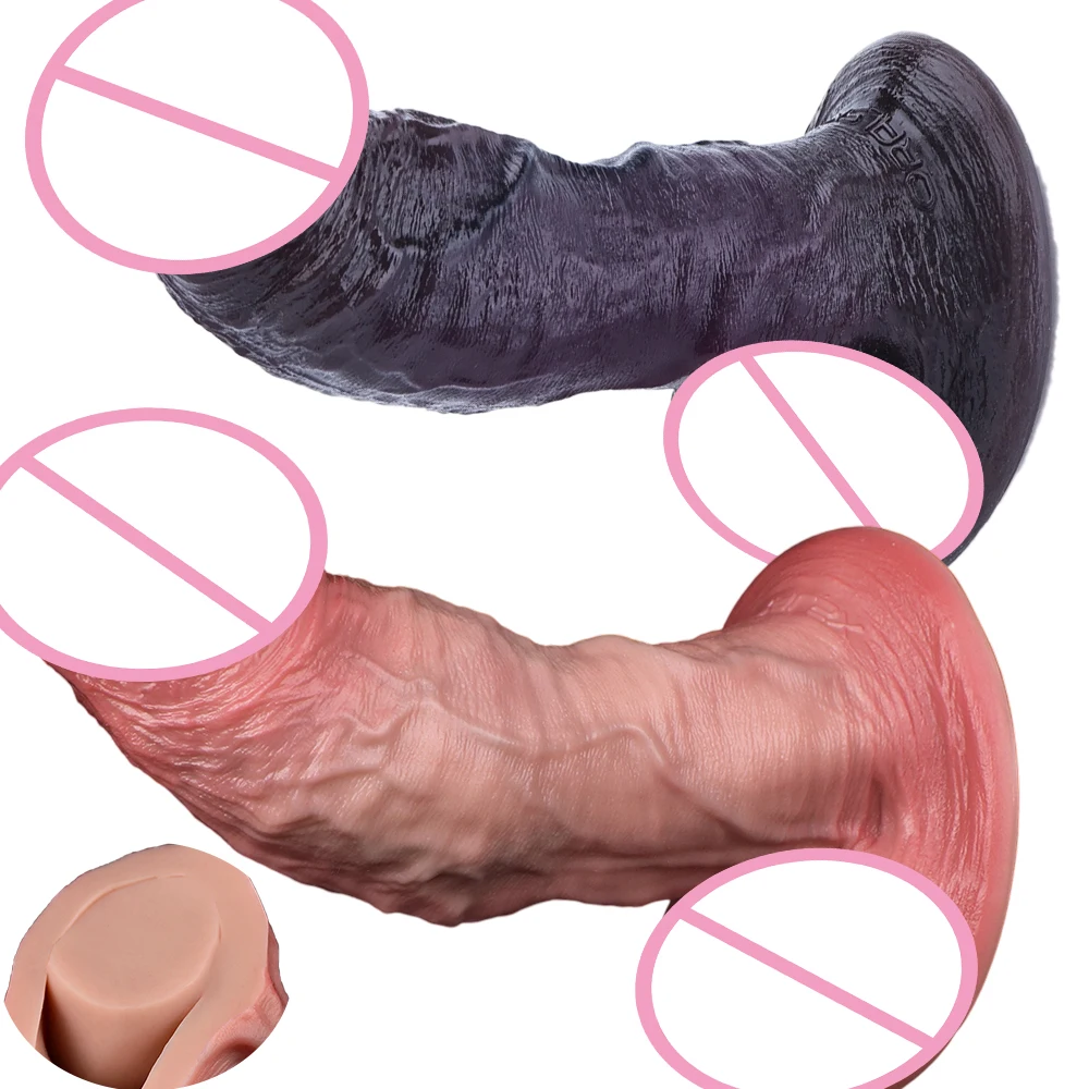 SXXY Soft Double-layer Silicone Dildo Realistic Artificial Penis 18+ Female Male Masturbator Adult Butt Plug анальная пробка Sex