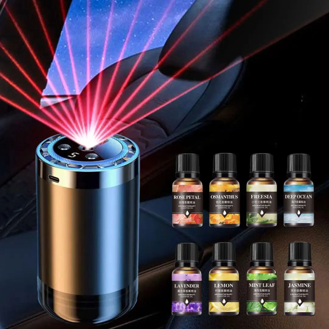 Car Air Fresheners Car Electric Air Diffuser Aroma Car Air Vent Humidifier Mist Aromatherapy Oil Light Starry Sky Summit