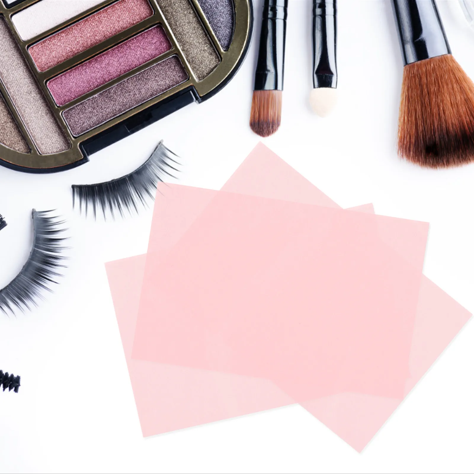 100Pcs Pink Natural Fiber Oil Blotting Sheets for Oily Skin Face T Absorbing Paper Double Sided Portable Makeup Safe