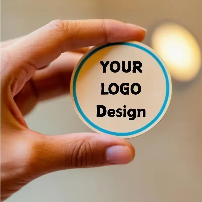 Round Personalized PVC Labels for Commercial Logos, Weddings, Parties, Birthdays, Durable Adhesive for Name Tags, Gift Decor