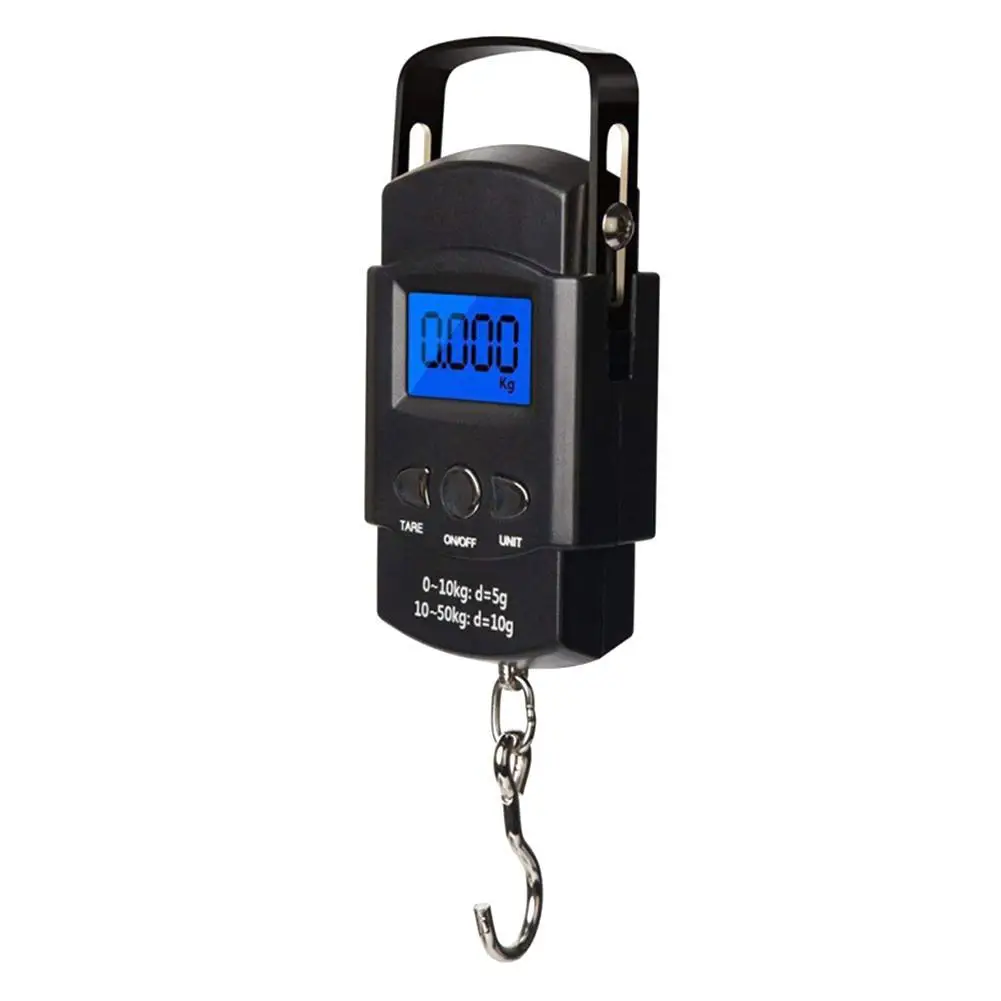 50KG/110LB Electronic Portable For Fishing Luggage Hook Digital Hanging LCD Display Tool Scale Weighting Fishing Scale tool