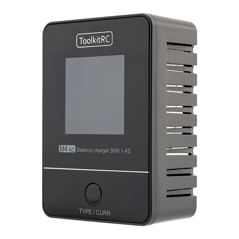 ToolkitRC M4AC 1S 2S 3S Lipo Battery Charger 30W with IPS Display XT30/ XT60 Interface for LiHV NiMh RC Racing Drone Battery