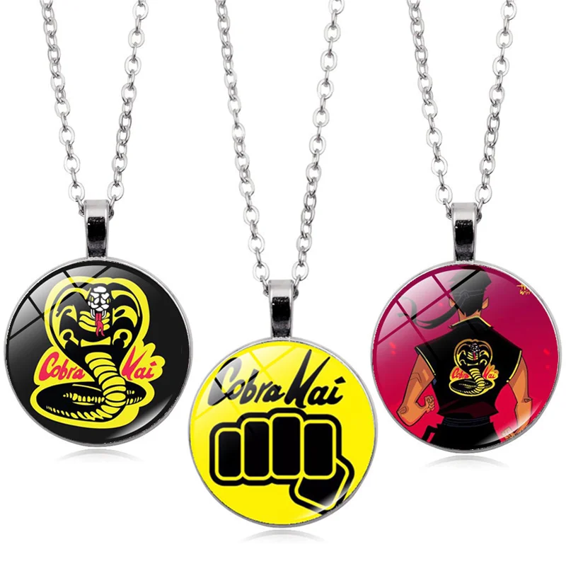 3 Anime Cobra Kai Necklaces Daniel LaRusso Movie Karate Kid Cosplay Prop Necklace Pendant Men and Women Jewelry Gifts