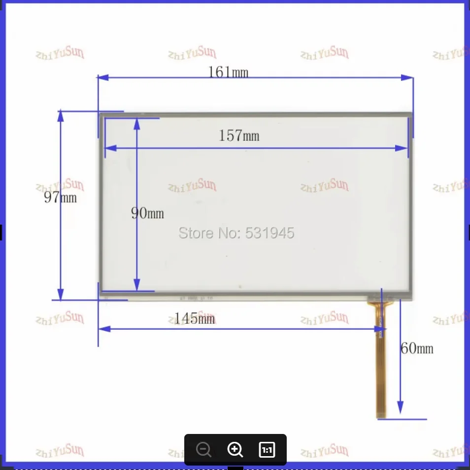 

ZhiYuSun AT 0806 AT 7.0 New7 inch TOUCH Screen panels 161mm*97mm for GPS or commercial use post 161*97 on AT070TN90 display