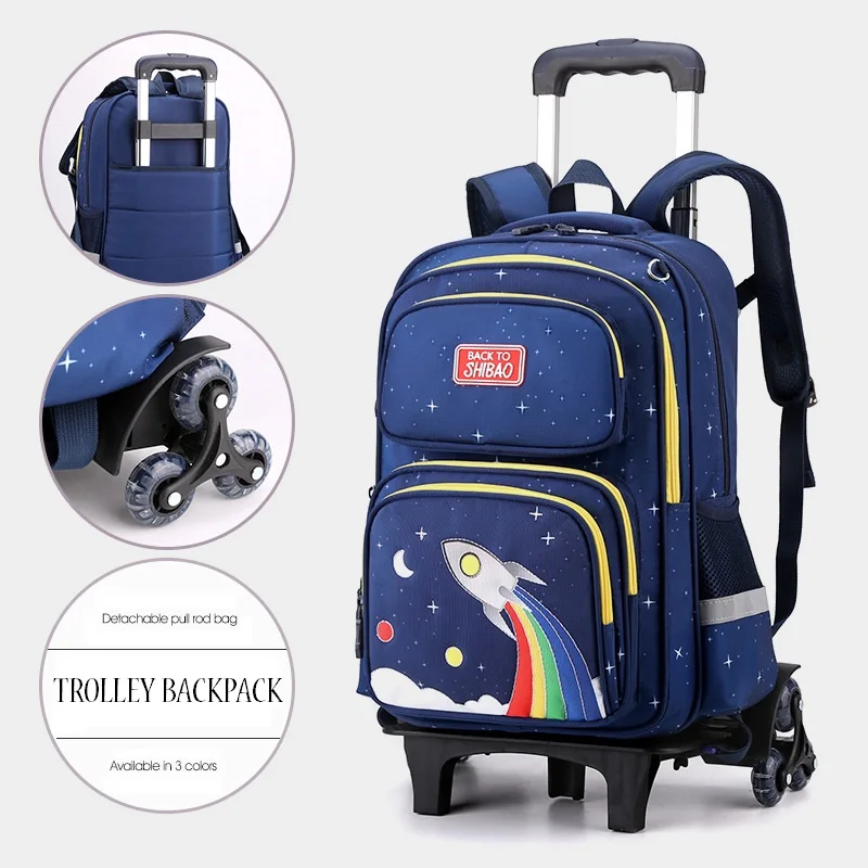 Trolley School Bags for Boys Mochila Hombre Wheeled Backpack Men Sac A Dos Enfant Children Travel Bags Mochila Infantil Escolar