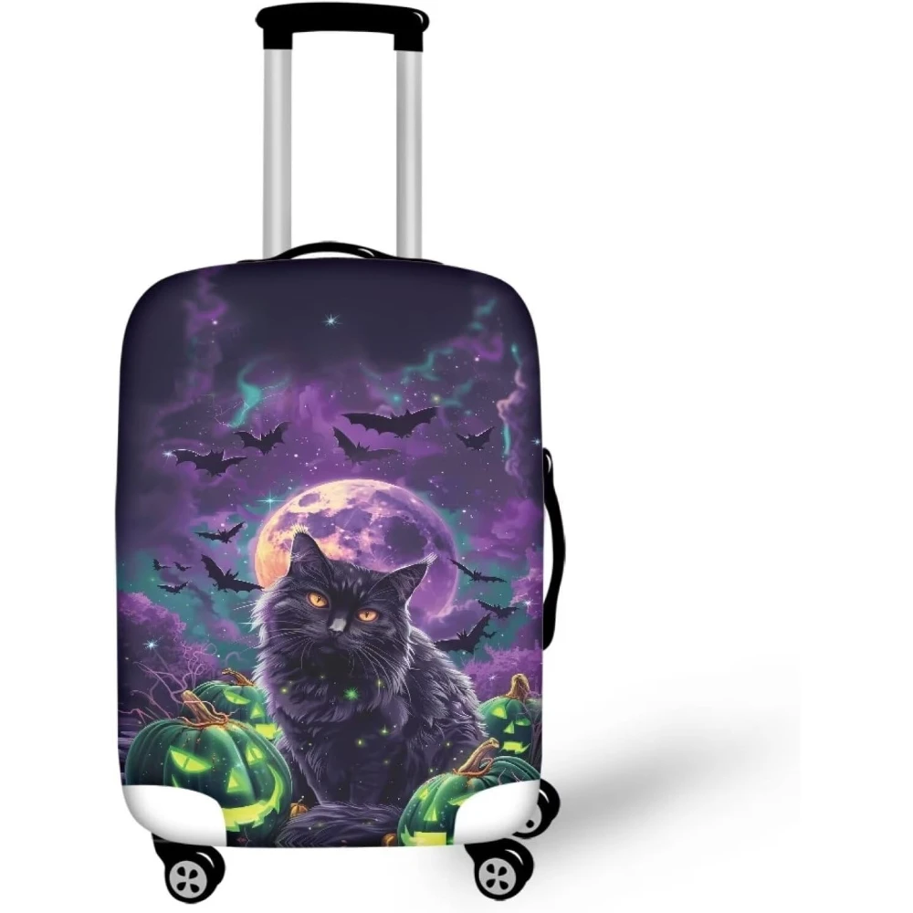 

Luggage Cover Bag Halloween Cat Print Funny Luggage Protector Suitcase Cover Fit 18-21 Inch Washable Elastic