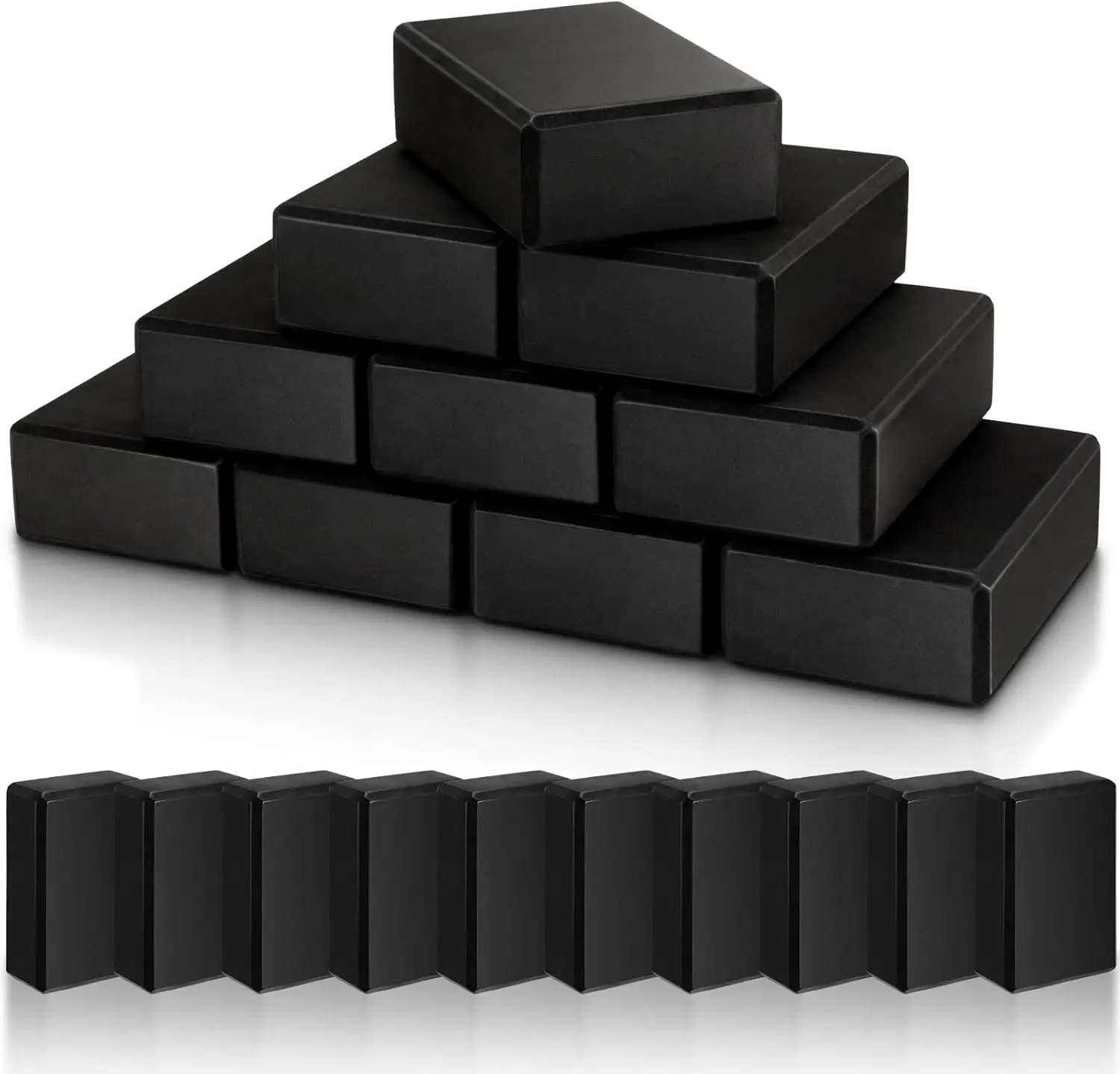 

10 Non-Slip Foam Yoga Blocks for Pilates, Stretching & Meditation - Lightweight Support for Beginners