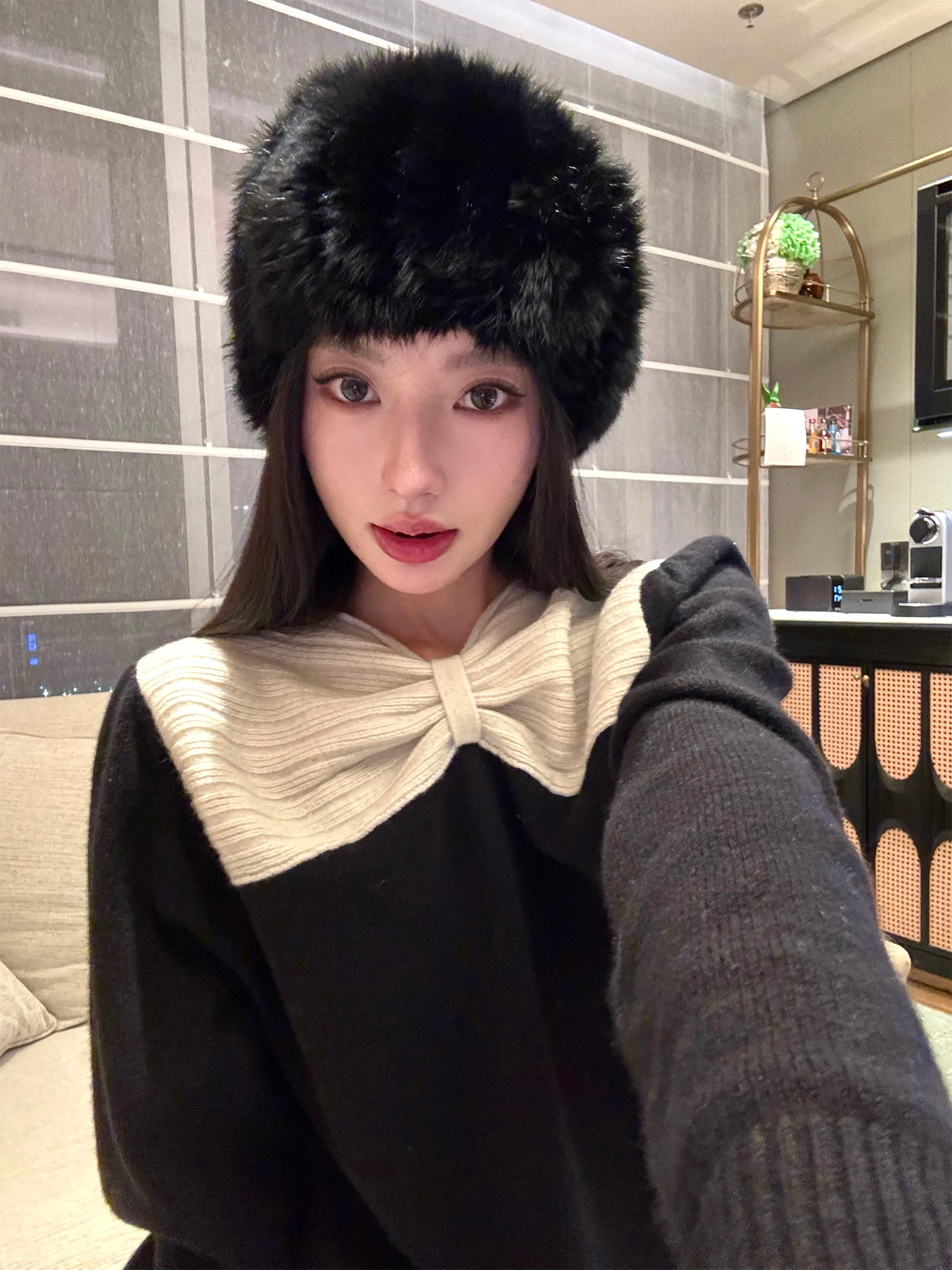 

Мягкий шерстяной вязаный свитер Rosie Sweet с цветными вставками и бантом, молодежный, нежный, с длинными рукавами, для девочек