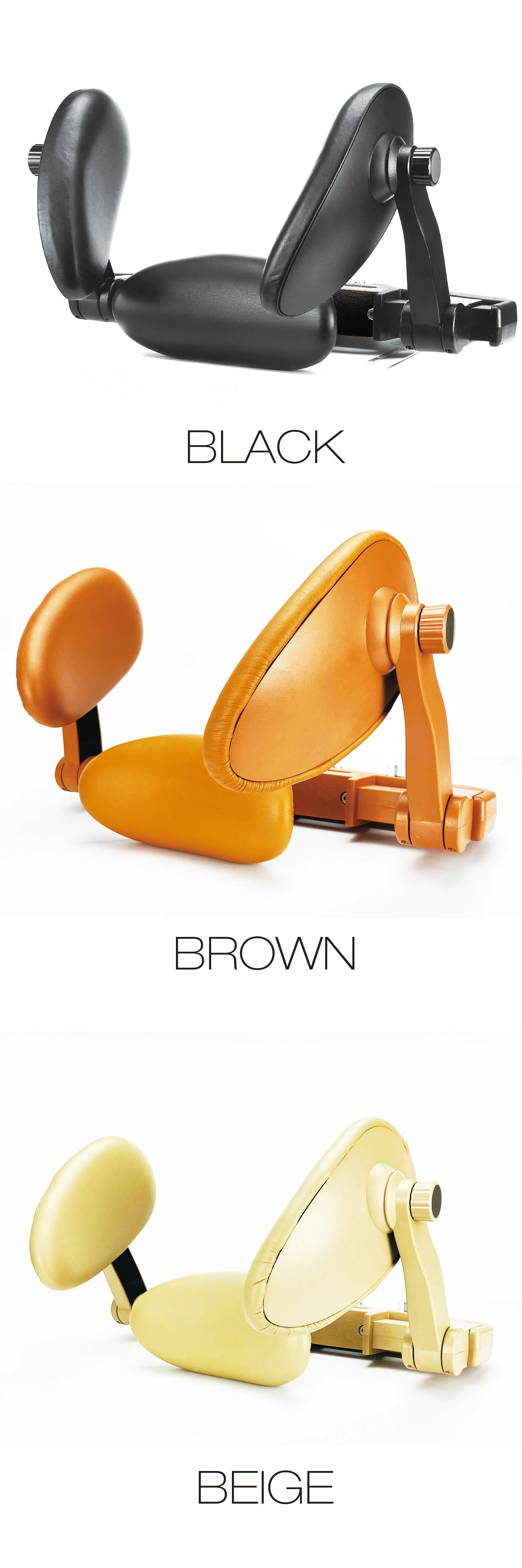 Adjustable sleep headrest, neck support pillow, polyurethane leather, 360 degree soft memory foam on both sides