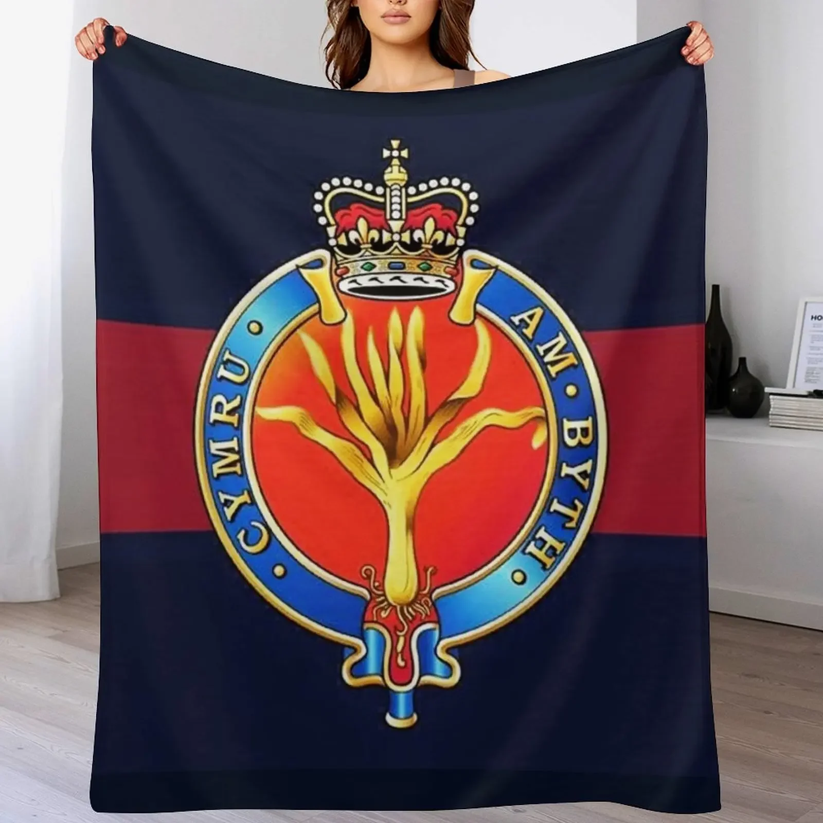 Welsh Guards Cap Badge Throw Blanket Sleeping Bag Fashion Sofas Comforter valentine gift ideas Blankets