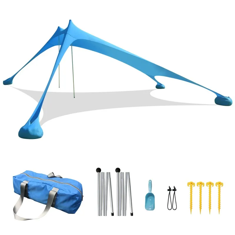 Imagem -04 - Outdoor Beach Canopy Sunscreen Toldo Camping Picnic Sunshade Sunshade Canopy Adequado para 23 Pessoas