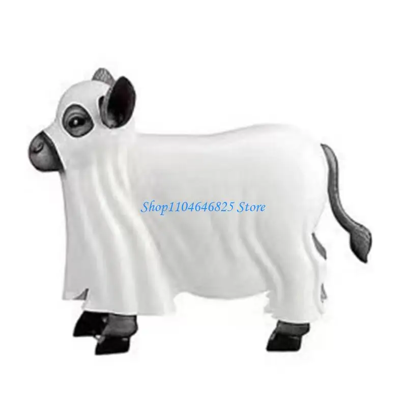 

Halloween Ghostly Figurines Cow Ghostly Statue Sculptures Miniature Garden Accessories Monsters Figurines Ornament