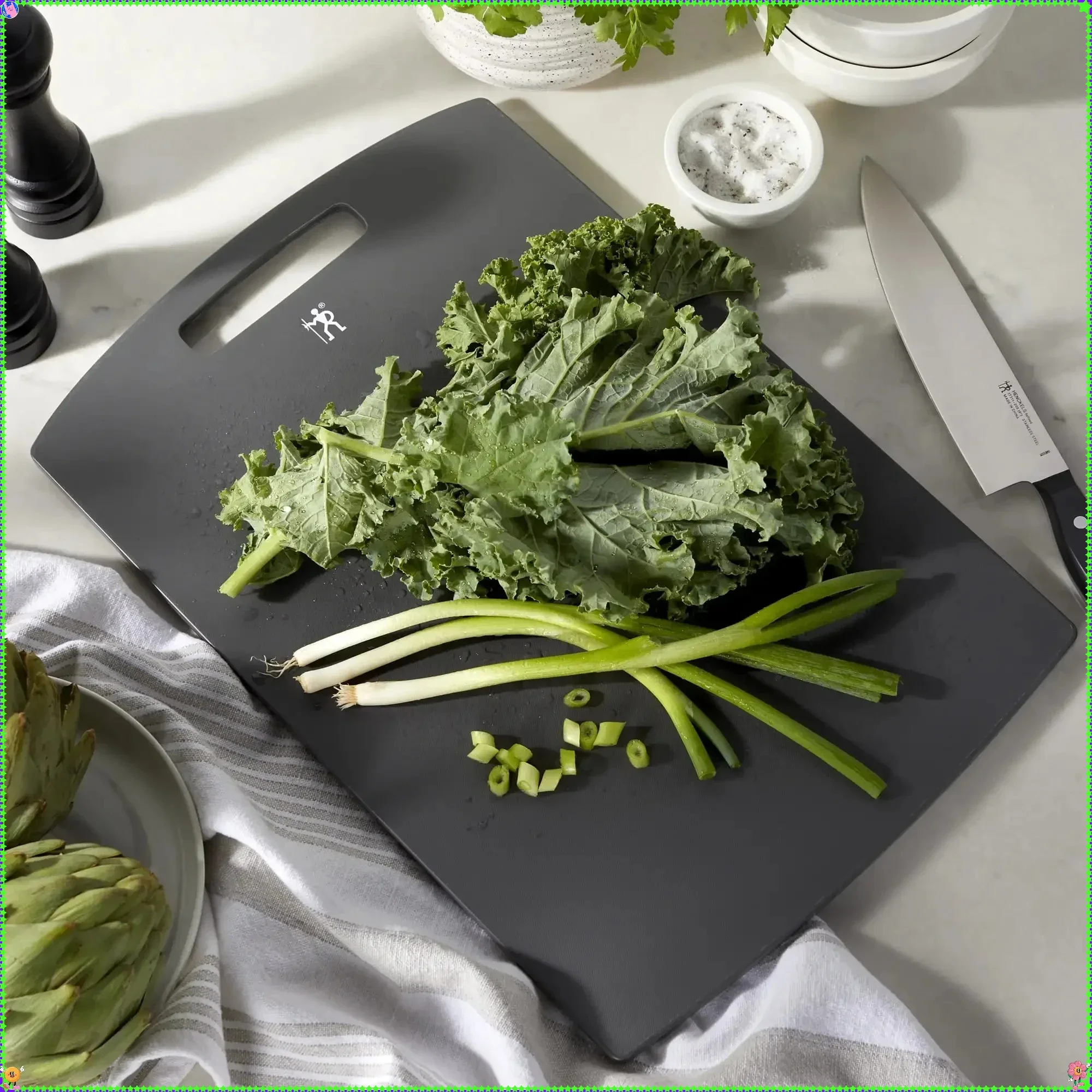 Tabla de cortar sin bacterias gris oscuro, polipropileno y polietileno, apta para lavavajillas, para cortar, cortar, fácil de limpiar