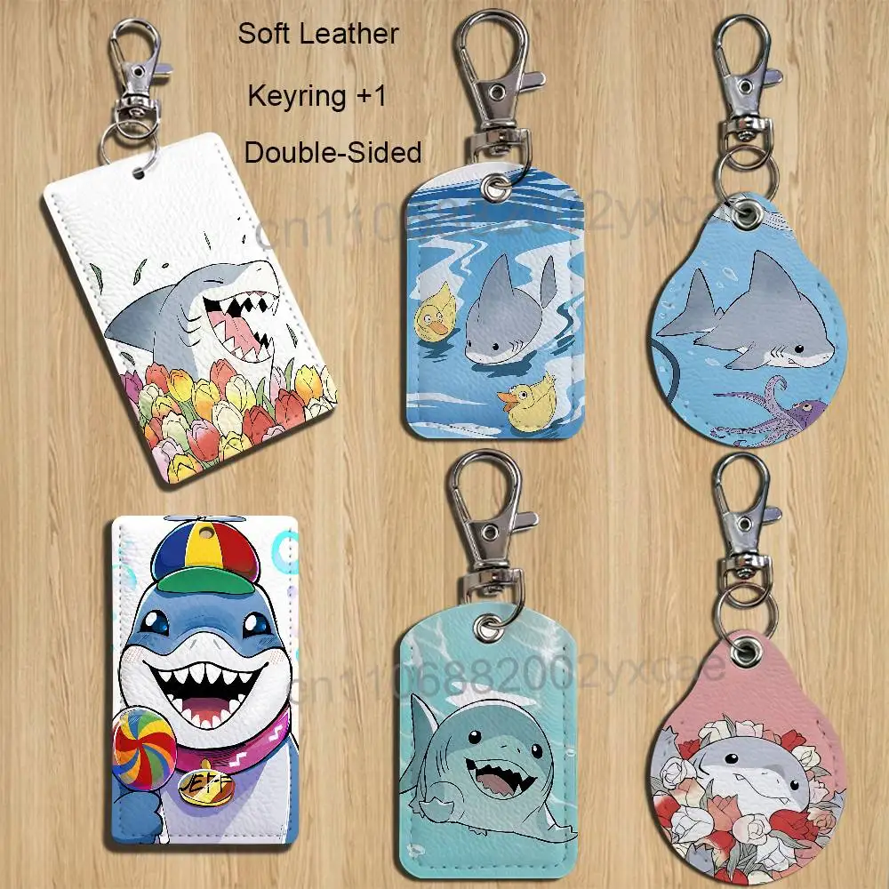 Cartoon zoo Shark Jeff land Cartoon Singer Anime Card Keychain Fashion Pendant Bag ID Door Card Holder Bus Card Cute Adult