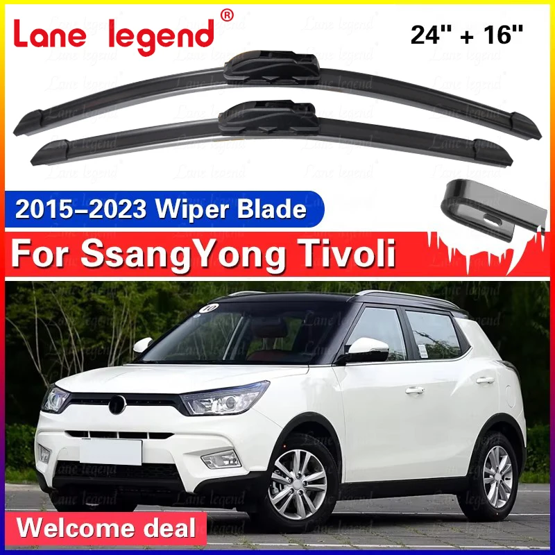 Wiper LHD Front Wiper Blades For SsangYong Tivoli 2015 - 2023 Windshield Windscreen Window Car Rain Brushes 24