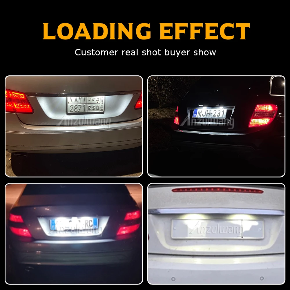 

2 Pcs Canbus LED License Plate Light Car Number Lamp Luces For Mercedes Benz CLA Class W204 W221 W212 W216 W166 W231 C117 R172