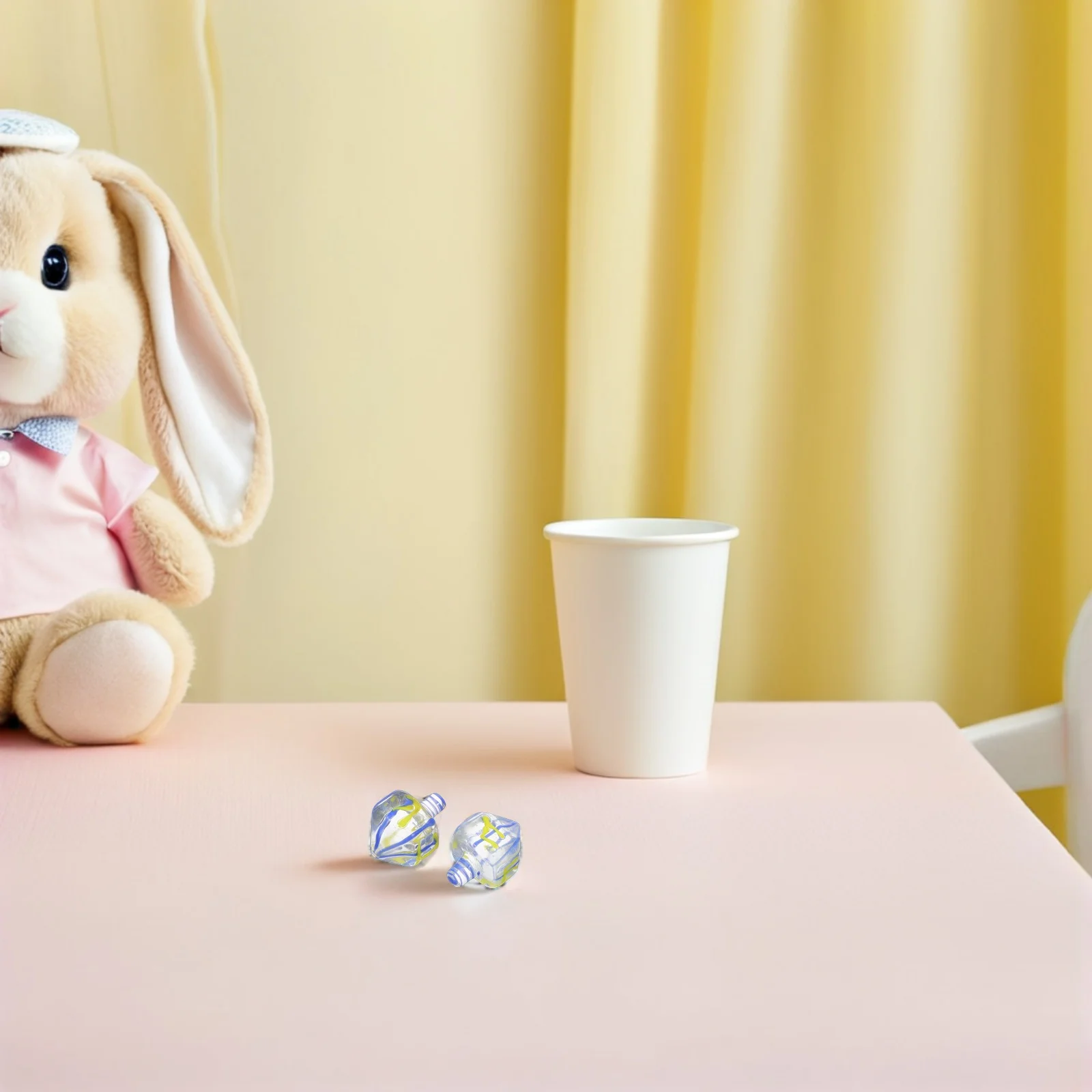 

4Pcs Glass Hanukkah Dreidel Set Handblown Traditional Art Pieces Tabletop Holiday Decoration Hanukkah Dreidel