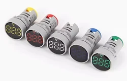 Indicator light mini circular voltmeter with bright surface AC20-500V