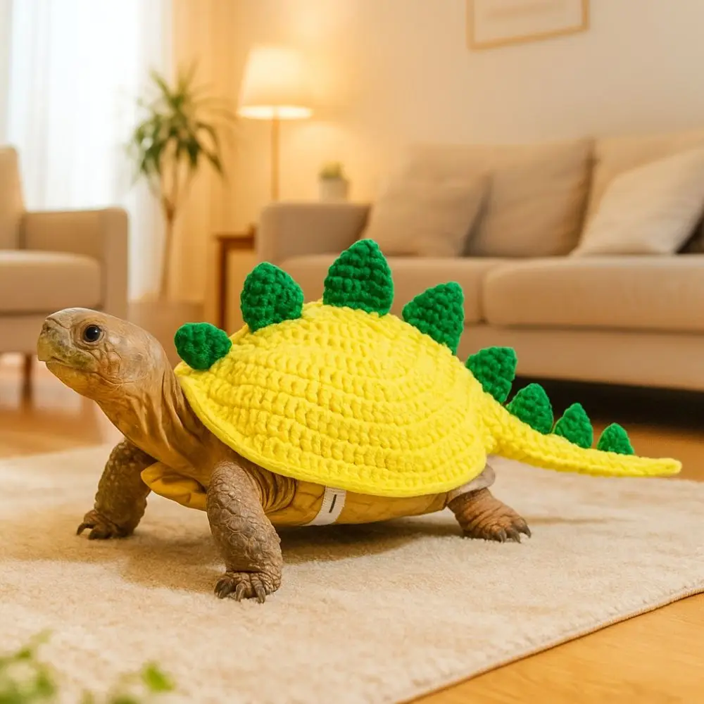 Pet Apparel Cartoon Turtle Knitted Sweater Dinosaur Warm Turtle Costume Adjustable Pet Tortoise Clothes Halloween Party view 3