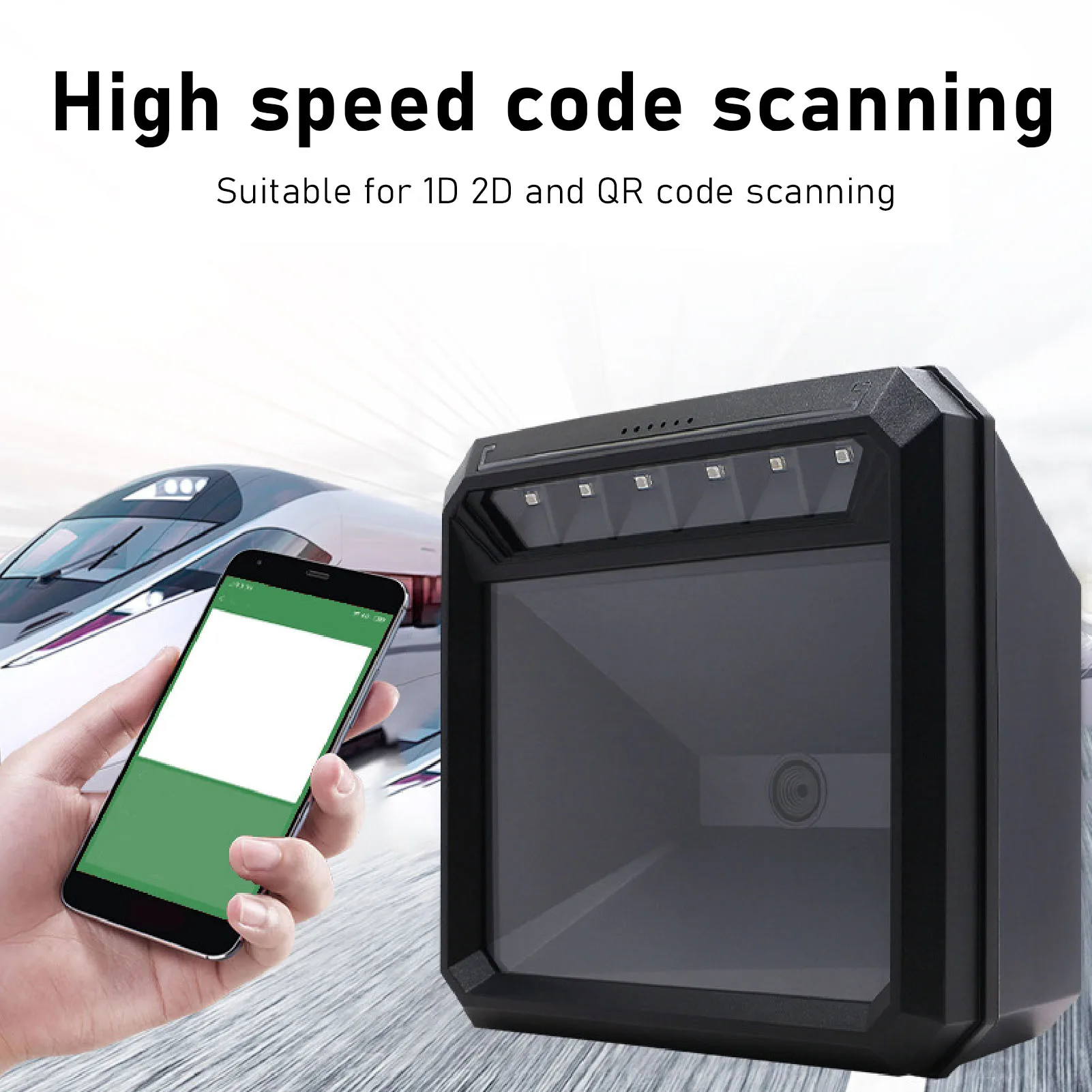 2D Barcode Reader 1D 2D  Desktop QR Barcode Scanner Handled USB Automatic 1D Barcode  Reader for Shop Supermarket Retail Stores