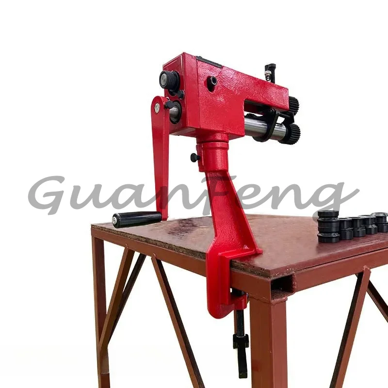 RM08 manual winding iron sheet crimping metal roll forming machine rotation