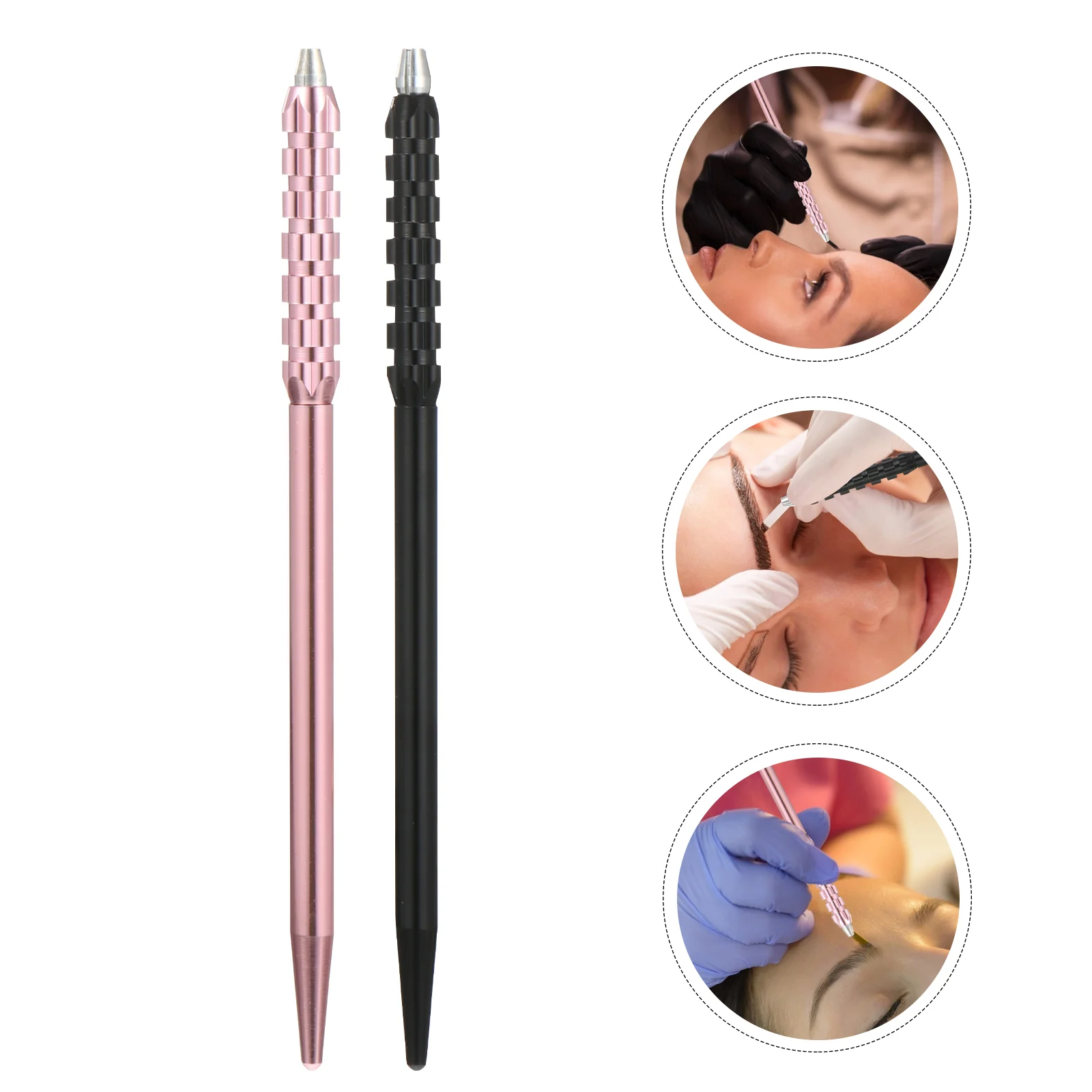 2 Pcs Embroidery Pen Eyebrow Pens Makeup Supplies Metal Embroidered Tattoos Tool Stainless Steel