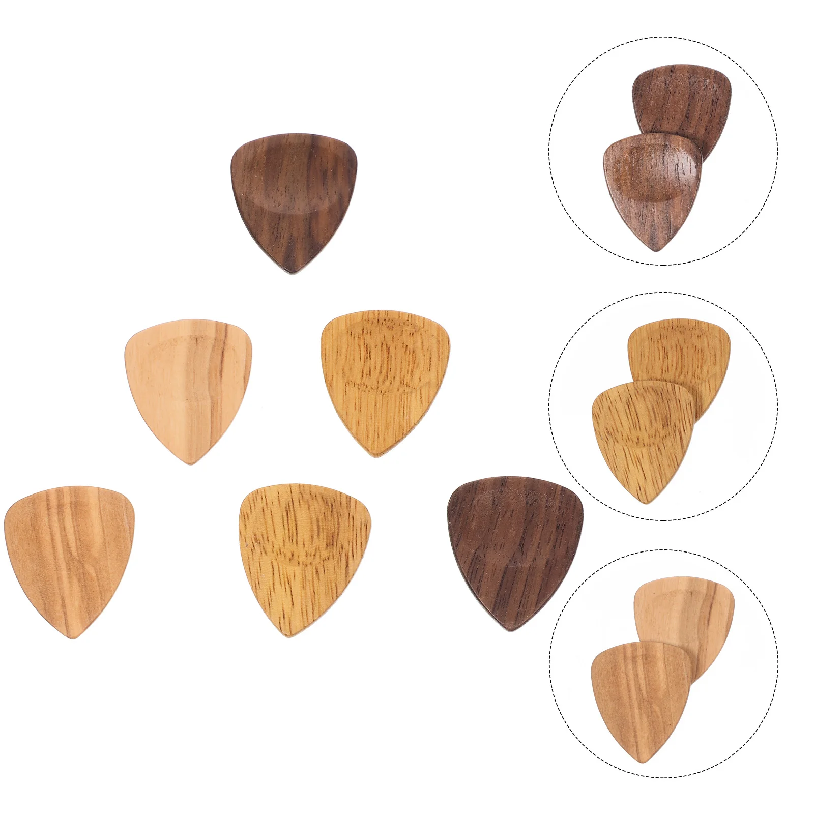 

6 Pcs Wooden Pick Acoustic Guitar Picks Accessories Ukulele Electric Plectrum for Black Walnut Bass