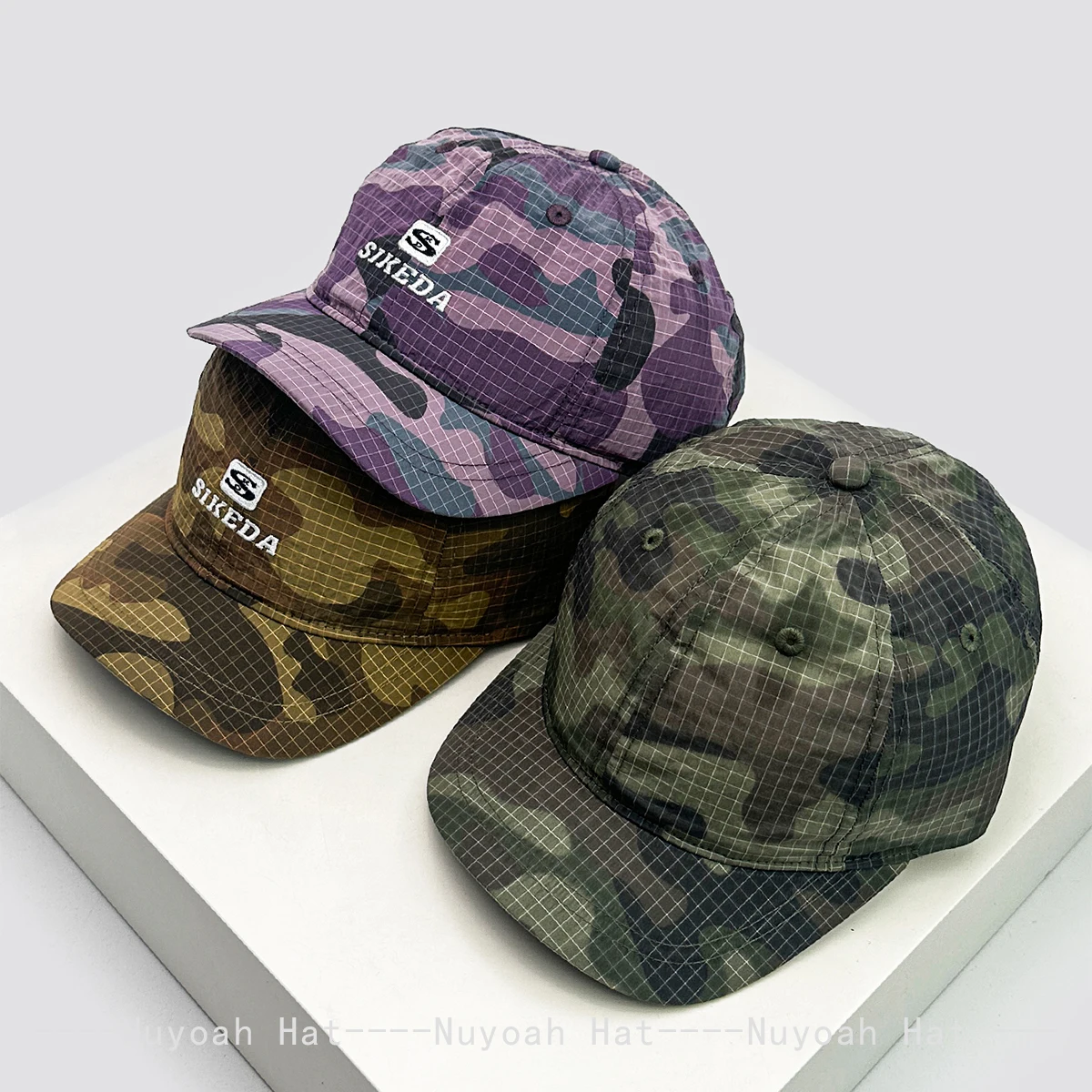 New Unisex Short Eave CAMO Letter Embroidery Baseball Hats Sunshade Quick Drying Breathable Personal Peaked Caps Versatile Solid