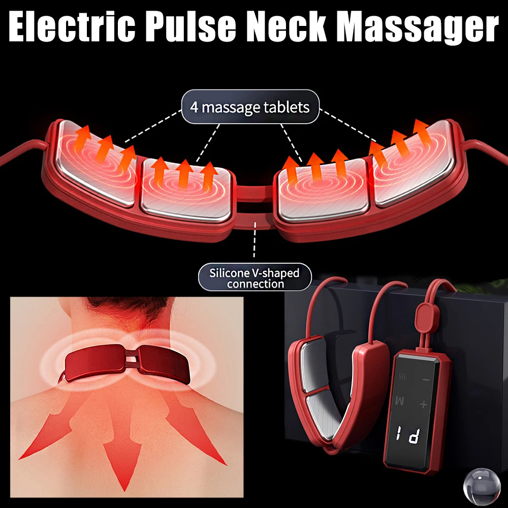 Smart Hanging Neck Cervical Spine Muscle Massager With Hot Purse TENS Massage Relax Relief EMS Portable SPA Relaxation Treatment