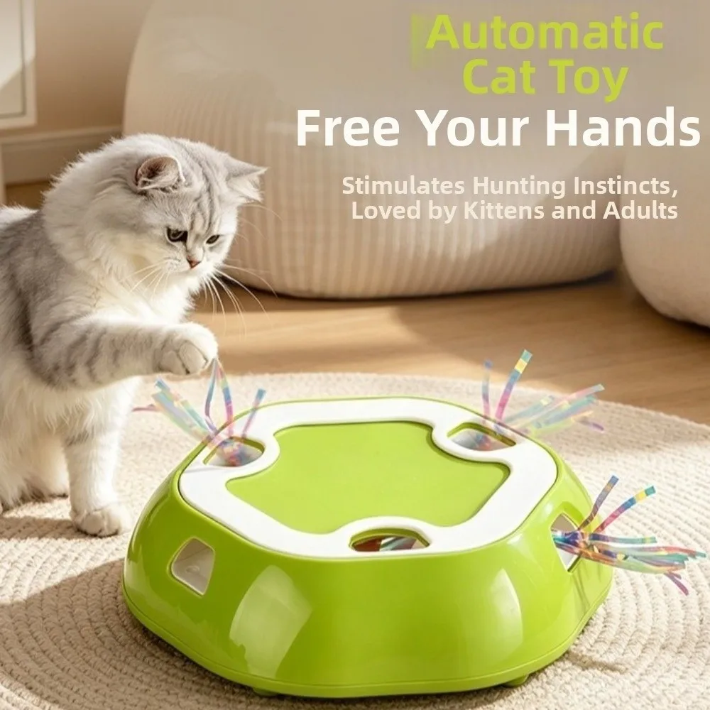 Smart Electric Pet Telescopic Disc Cat Toy Multi Hole Teasing Cat Motion Activated Cat Toy Self Pleasure Whack-A-Mole