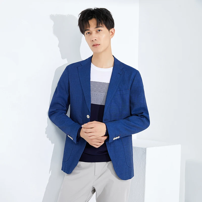 

Весенне-осенний новый мужской модный повседневный молодежный костюм-стойка Jaet, универсальный длинный свек, две пуговицы, одинарный брюки...