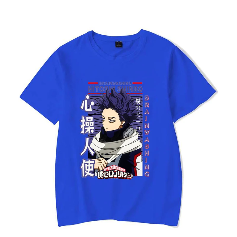 New T Shirt Anime Shinso Hitoshi Print T-shirt Unisex Summer Casual O-neck Lady Female Clothing Short Sleeve Tees