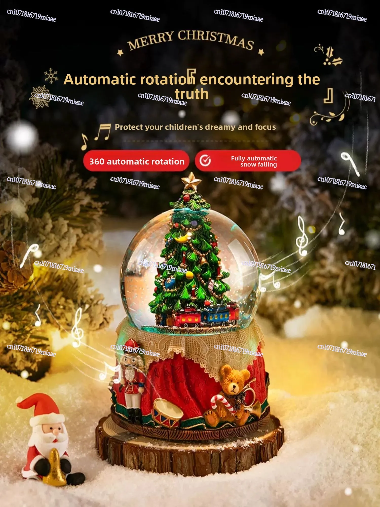 

Snowflake Crystal Ball Rotatable Music Box, Children's Birthday Gift