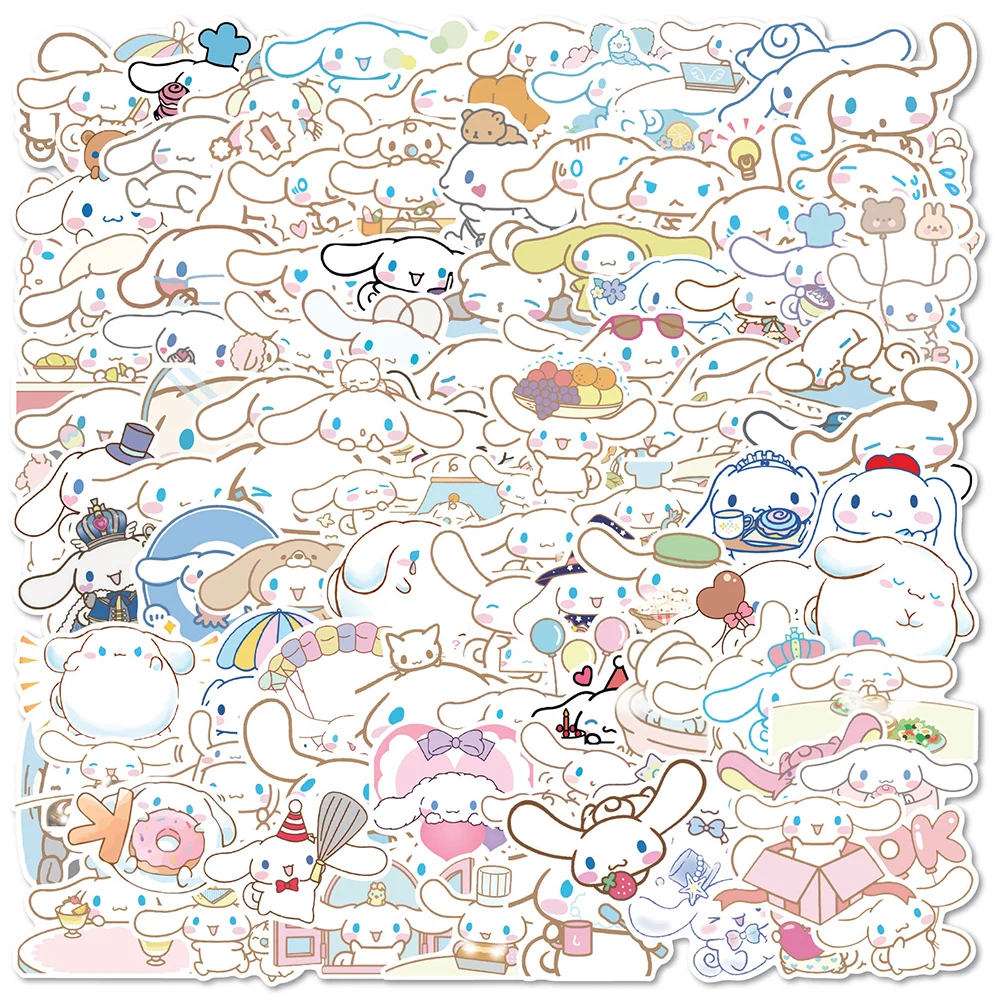 10/30/50/100pcs Cinnamoroll Sanrio Anime Stickers Aesthetics Decorative Sticker Notebook  Car Laptop Skateboard Girls Decal Toys