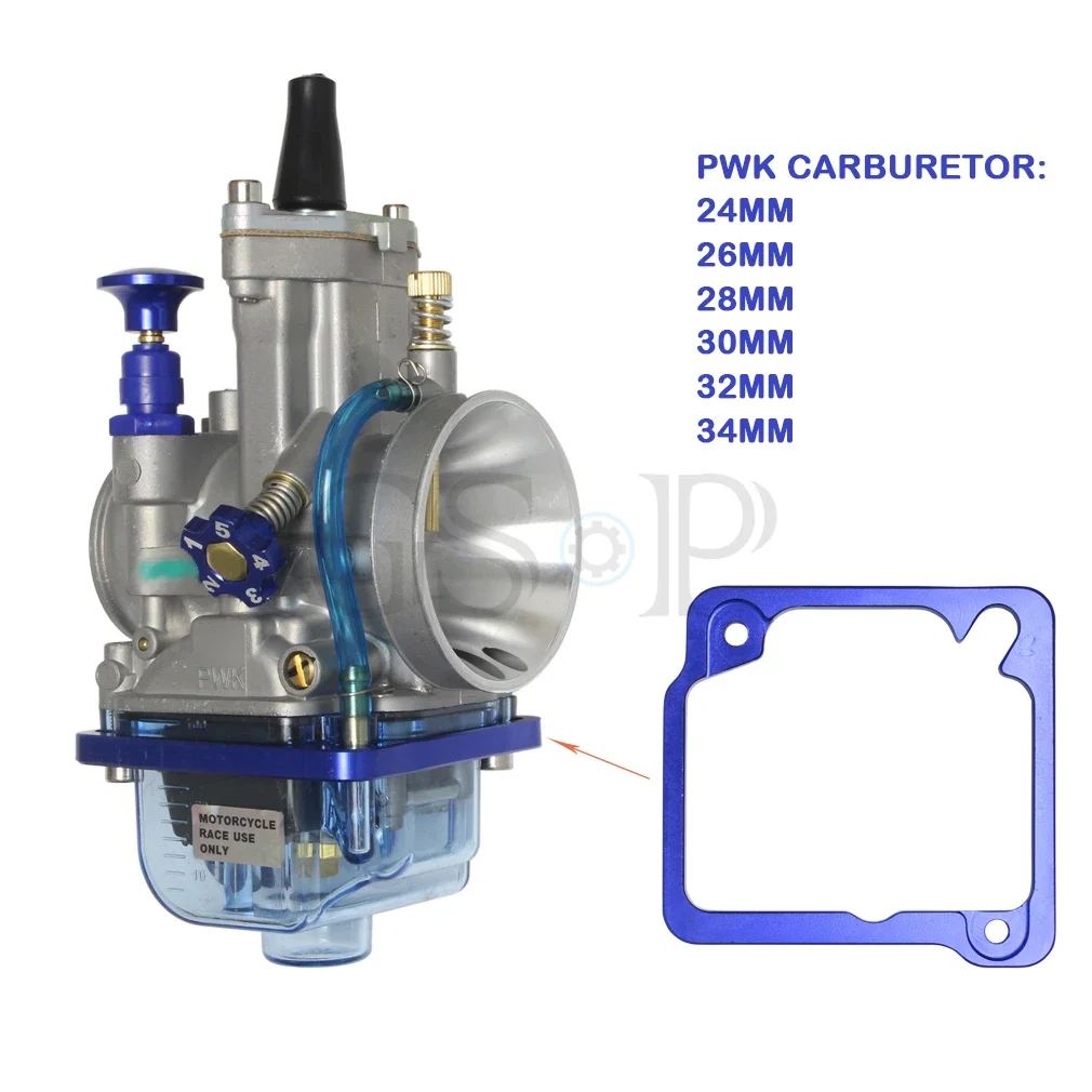 Universal motocicleta carburador substituição, azul tampa transparente tigela, Keihin, Koso, OKO, PWK, 24mm, 26mm, 28mm, 30mm, 32mm, 34mm, 2T, 4T