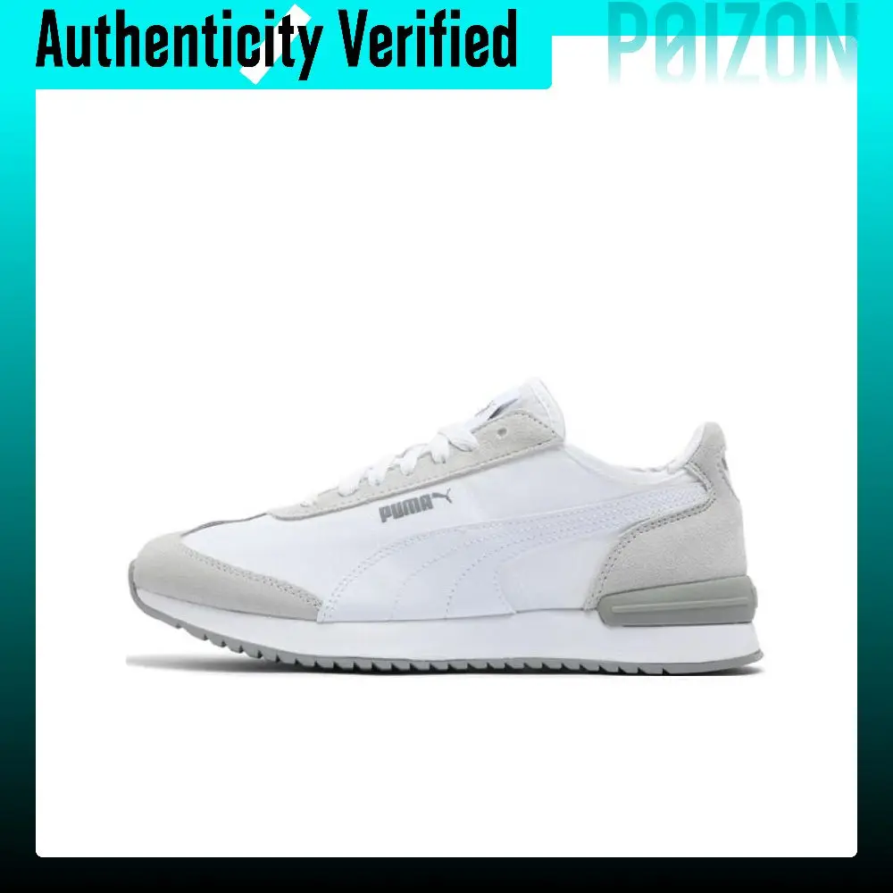 PUMA R78 WIND NYLON Comfortable Round Toe Wear resistant And Lightweight Low top Casual Shoes Unisex White Gray 392901-14