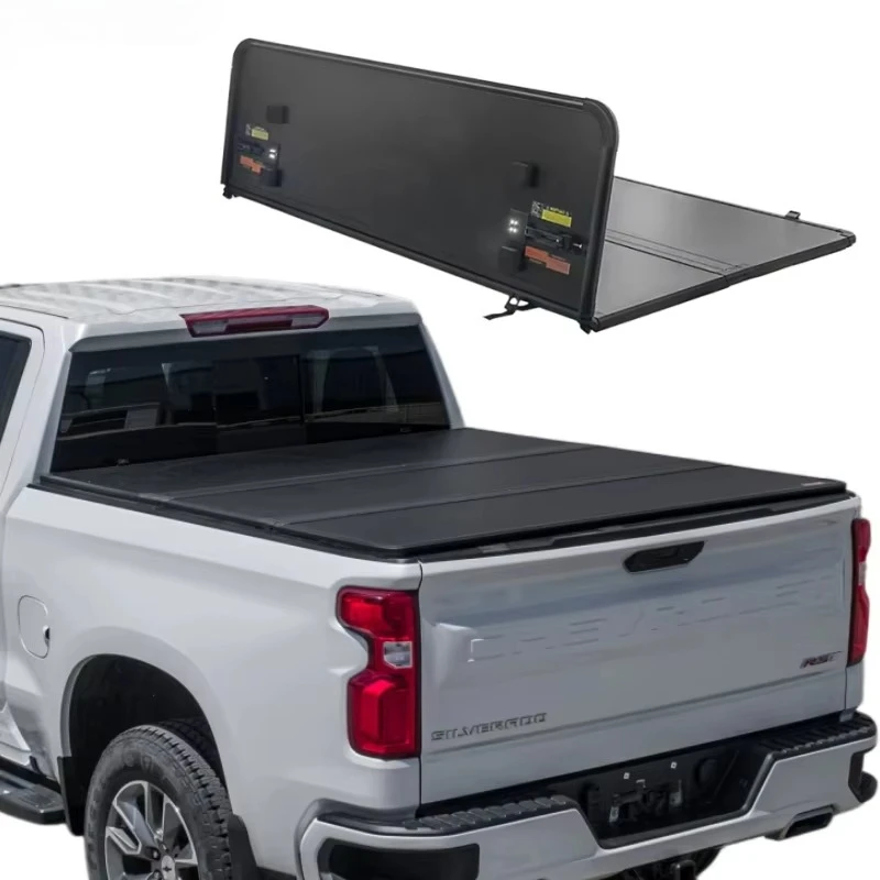 

Индивидуальный жесткий трехсекционный чехол-крышка кузова (тент) для пикапа 6,7 футов для Chevrolet Silverado 1500 2021, 2022, 2023 годов выпуска