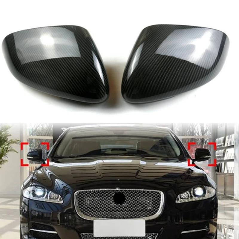 

Car Real Carbon Fiber Door Rearview Mirror Cover Trim For Jaguar XE XF XEL XFL XJL I-PACE 2011-2018 Side Mirror Shell