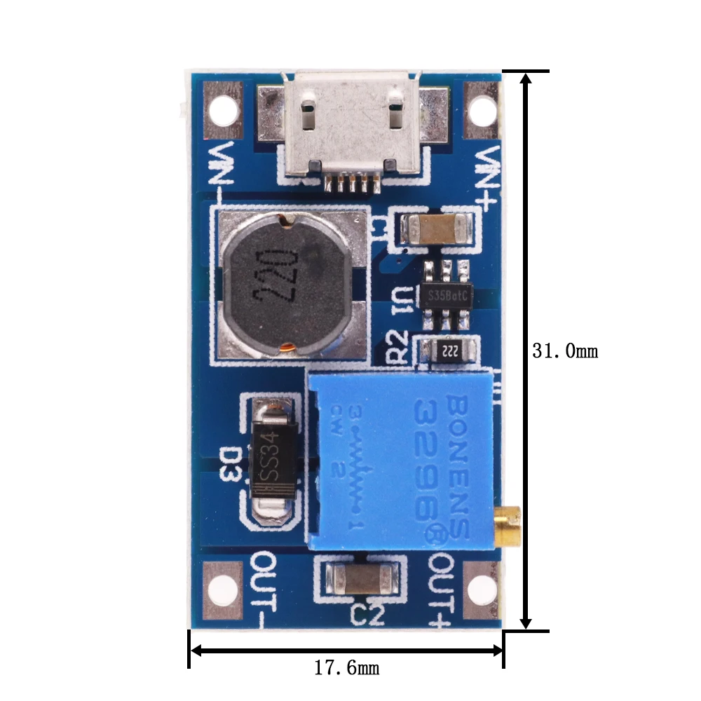 1/5/10PCS MT3608 SX1308 DC-DC Step Up Converter Booster Power Supply Module Boost Micro TYPE-C USB MAX output 28V 2A For Arduino