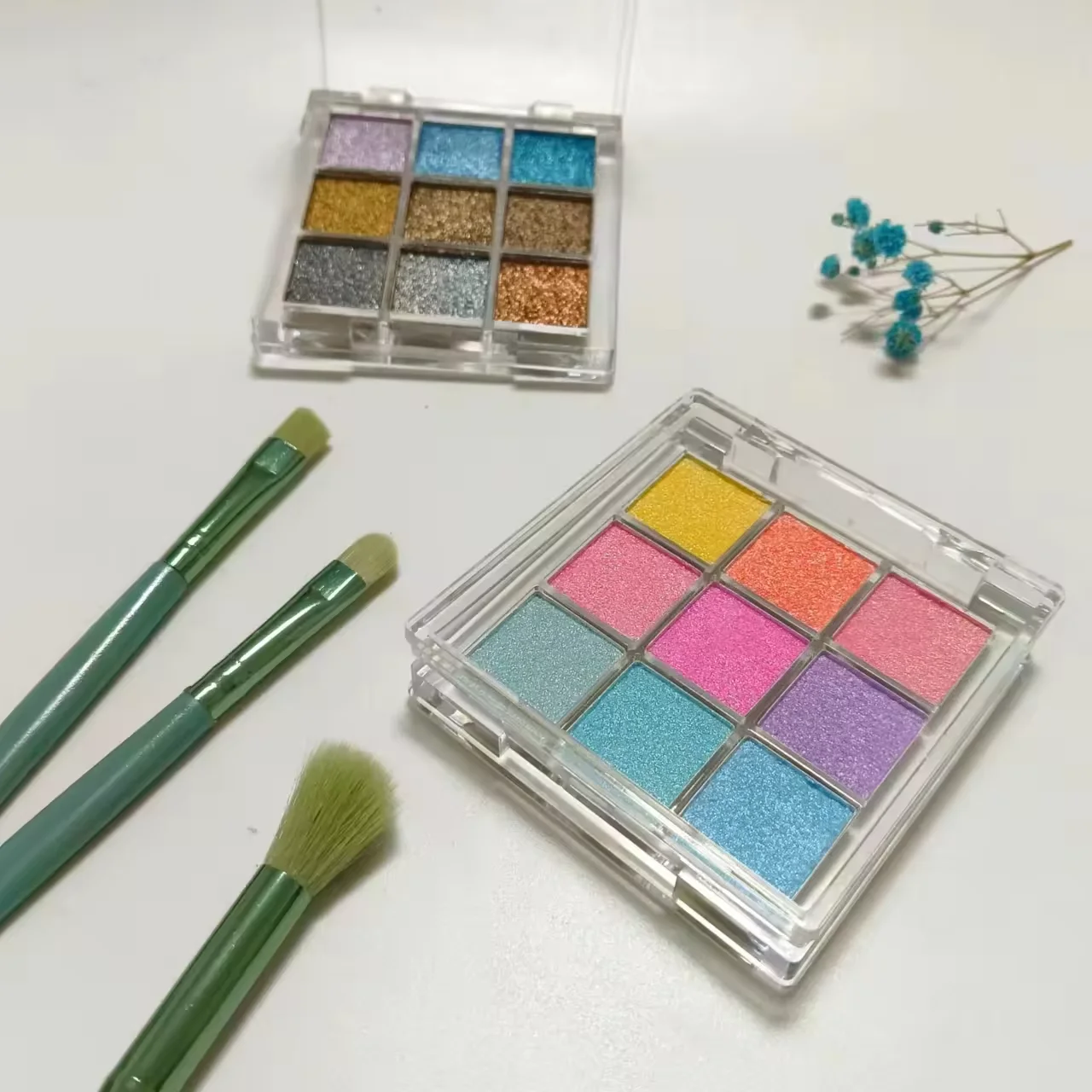 Paleta de sombras de ojos de 9 colores súper multicromo de alta gama, cambio de color perfecto, duocromo multicromo de alto pigmento