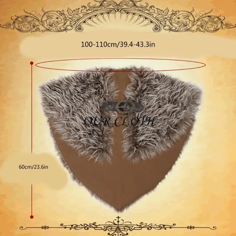 Vikinges Fueras falsas chal Bárbaros Bárbaros, envoltura hombro del manto del caballero medieval Y1ac