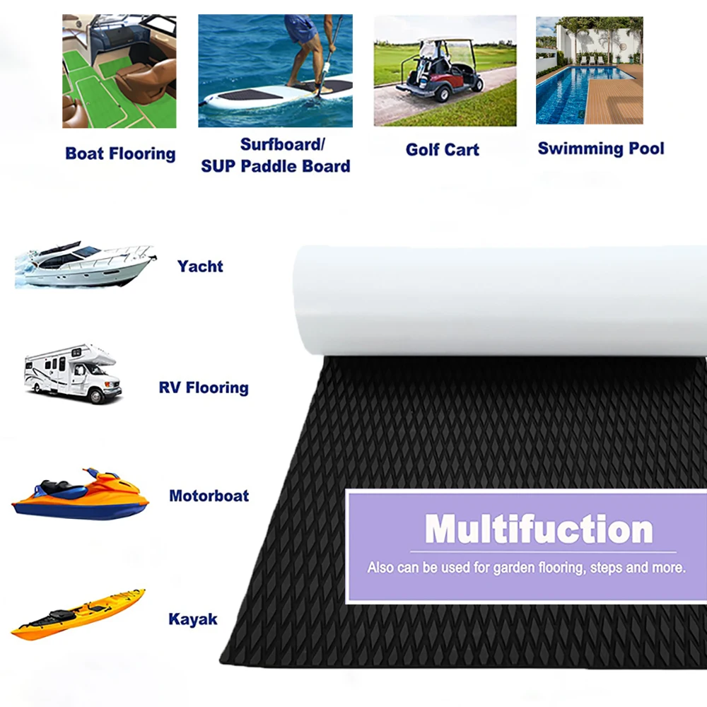 New Product Special Offer! EVA Anti Slip Floor Mat 800*550mm | Self-adhesive Artificial Sea Deck for Yacht Boat RV Car