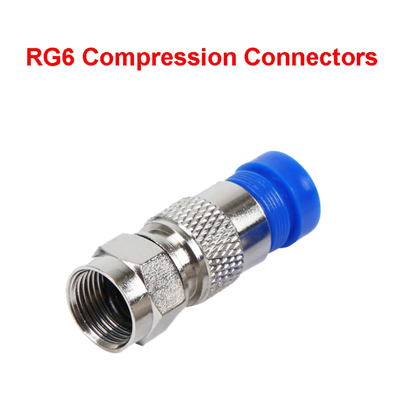 

5PCS RG6 Compression Connectors Waterproof Connection F Compression Connector Coax Cable Coaxial Compression Tool