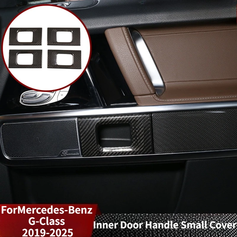 

For Mercedes-Benz G-class 2019-2025 Real Dry Carbon Fiber Door Inner Handle Cover Modification Interior Decoration Accessories