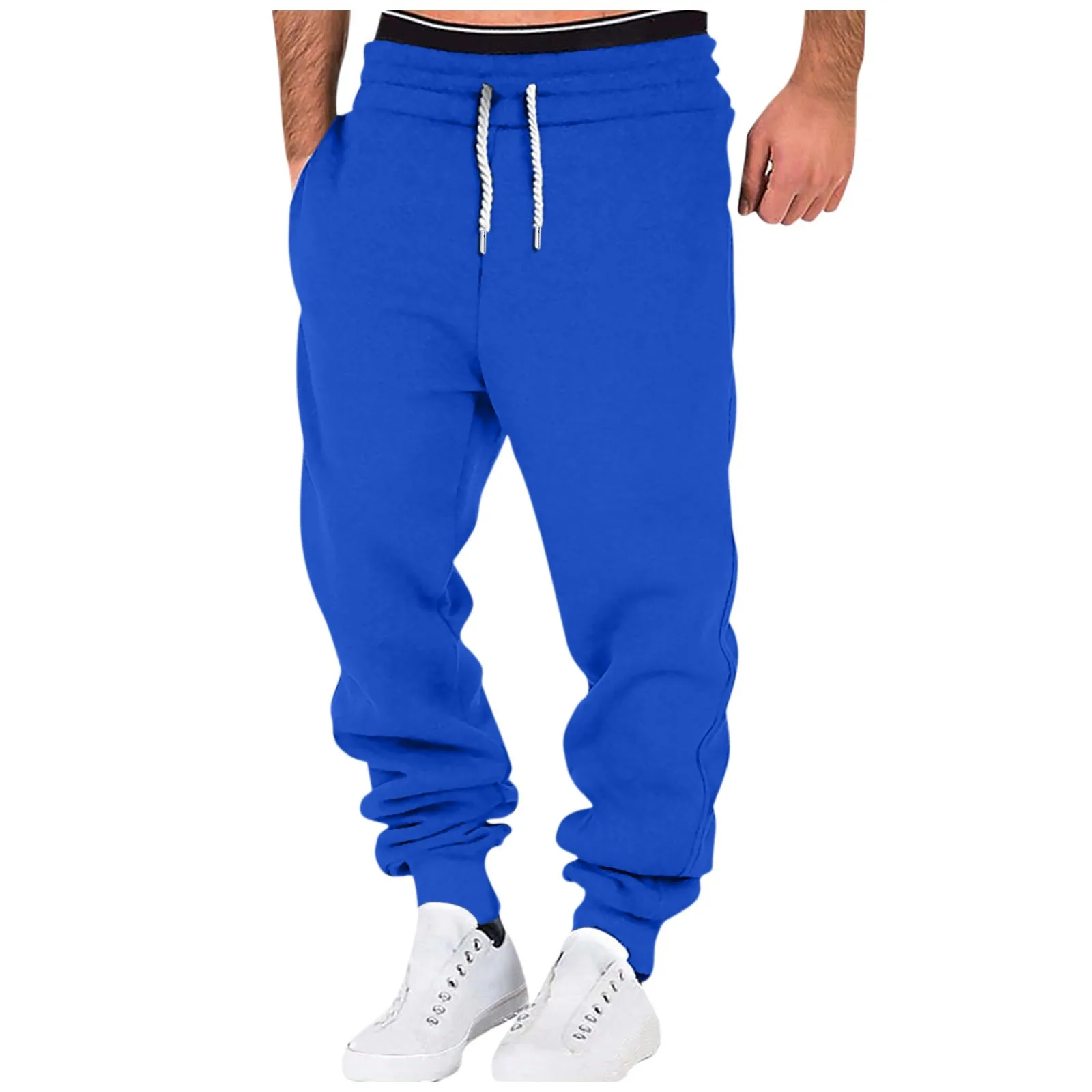 

Spring And Autumn Sweatpants Solid Color Causal Sports Fitness Trousers Men'S Fitting Simple Classic Running Sweatpants